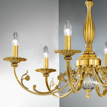 Candelabru PISANI auriu francez Kolarz 0301.86.15, D83 cm, 6xE14