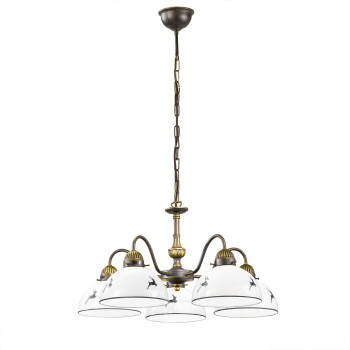 Candelabru NONNA alama antichizata Kolarz 731.85.133, D57 cm, 5xE27