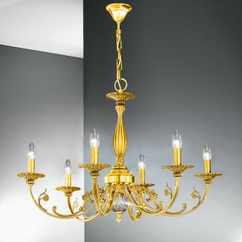 Candelabru PISANI placat cu aur de 24K Kolarz 0301.86.3, D83 cm, 6xE14