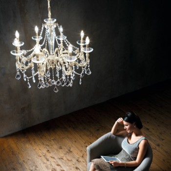Candelabru CONTARINI CRYSTAL Kolarz 1299.88.5.SPT, D85 cm, 8xE14