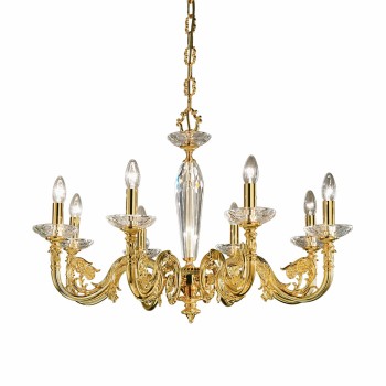Candelabru CONTARINI placat cu aur de 24K francez Kolarz 0299.88.15, D85 cm, 8xE14