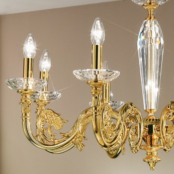 Candelabru CONTARINI placat cu aur de 24K francez Kolarz 0299.88.15, D85 cm, 8xE14