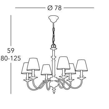 Candelabru ASCOT alama antichizata Kolarz 0195.86.4, D78 cm, 6xE14