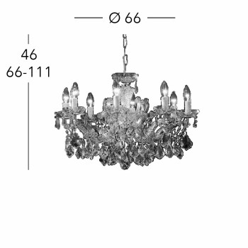 Candelabru MARIA LOUISE Kolarz 3149.88.3.KOT, D66 cm, 8xE14