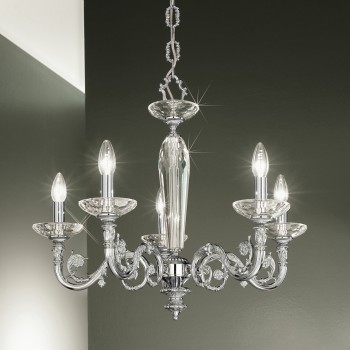 Candelabru CONTARINI crom Kolarz 0299.85.5, D65 cm, 5xE14