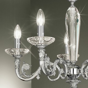 Candelabru CONTARINI crom Kolarz 0299.85.5, D65 cm, 5xE14
