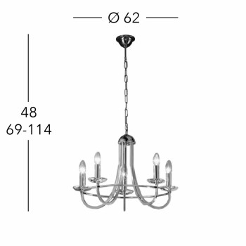Candelabru IMPERIAL alama Kolarz 330.85.8C, D62 cm, 5xE14