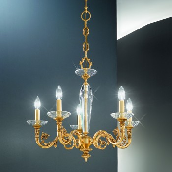 Candelabru CONTARINI placat cu aur de 24K francez Kolarz 0299.85.15, D65 cm, 5xE14