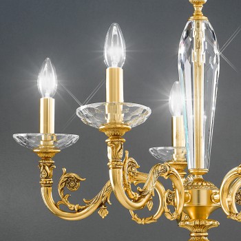 Candelabru CONTARINI placat cu aur de 24K francez Kolarz 0299.85.15, D65 cm, 5xE14