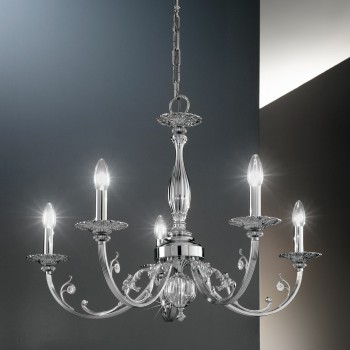 Candelabru PISANI crom Kolarz 0301.85.5, D83 cm, 5xE14