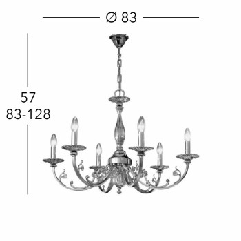 Candelabru PISANI alama antichizata Kolarz 0301.86.4, D83 cm, 6xE14