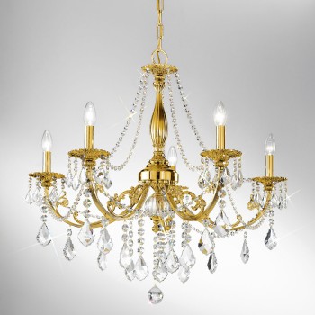 Candelabru PISANI PISANI CRYSTAL Kolarz 1301.85.15.SPT, D83 cm, 5xE14