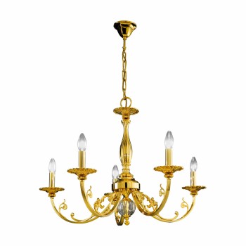 Candelabru PISANI placat cu aur de 24K Kolarz 0301.85.3, D83 cm, 5xE14