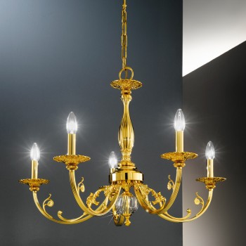 Candelabru PISANI placat cu aur de 24K Kolarz 0301.85.3, D83 cm, 5xE14
