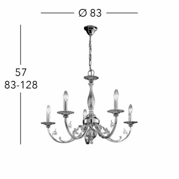 Candelabru PISANI placat cu aur de 24K Kolarz 0301.85.3, D83 cm, 5xE14