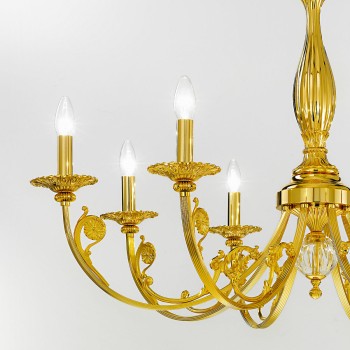 Candelabru PISANI placat cu aur de 24K Kolarz 0301.88.3, D101 cm, 8xE14