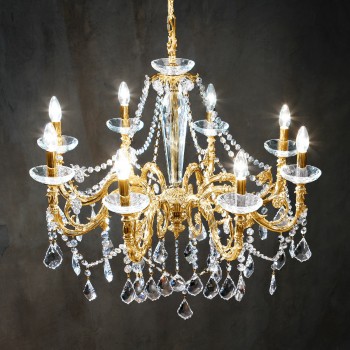 Candelabru CONTARINI CRYSTAL Kolarz 1299.88.15.SPT, D85 cm, 8xE14