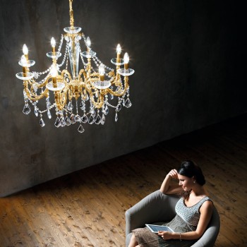 Candelabru CONTARINI CRYSTAL Kolarz 1299.88.15.SPT, D85 cm, 8xE14
