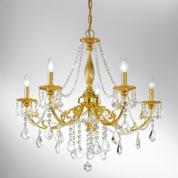 Candelabru PISANI PISANI CRYSTAL Kolarz 1301.85.3.SPT, D83 cm, 5xE14
