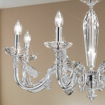 Candelabru CONTARINI crom Kolarz 0299.88.5, D85 cm, 8xE14