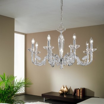 Candelabru CONTARINI crom Kolarz 0299.88.5, D85 cm, 8xE14