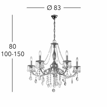 Candelabru PISANI PISANI CRYSTAL Kolarz 1301.85.5.SPT, D83 cm, 5xE14
