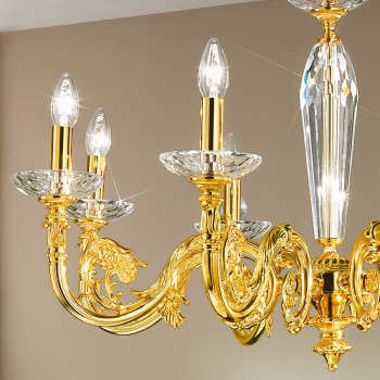 Candelabru CONTARINI placat cu aur de 24K Kolarz 0299.88.3, D85 cm, 8xE14