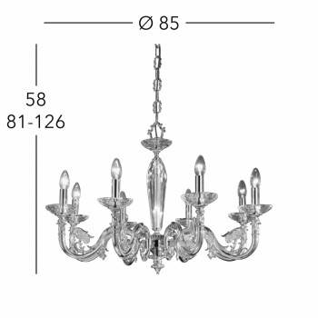 Candelabru CONTARINI placat cu aur de 24K Kolarz 0299.88.3, D85 cm, 8xE14
