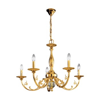 Candelabru PISANI auriu francez Kolarz 0301.85.15, D83 cm, 5xE14