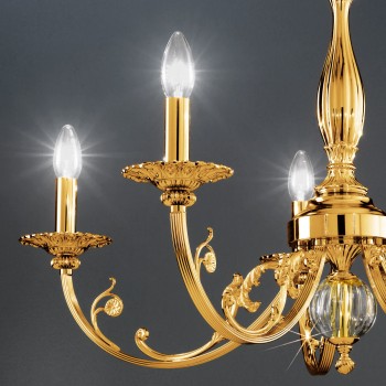 Candelabru PISANI auriu francez Kolarz 0301.85.15, D83 cm, 5xE14