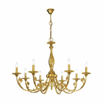 Candelabru PISANI auriu francez Kolarz 0301.88.15, D101 cm, 8xE14