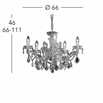 Candelabru MARIA LOUISE Kolarz 3149.85.3.KOT, D66 cm, 5xE14
