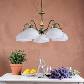 Candelabru NONNA alama antichizata Kolarz 731.85.53, D57 cm, 5xE27
