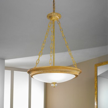 Candelabru MILORD placat cu aur de 24K francez Kolarz 0297.33.15, D50 cm, 3xE27