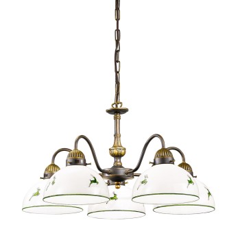 Candelabru NONNA alama antichizata Kolarz 731.85.100, D57 cm, 5xE27