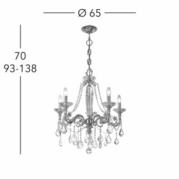 Candelabru CONTARINI CRYSTAL Kolarz 1299.85.4.SPT, D65 cm, 5xE14