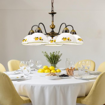 Candelabru NONNA alama antichizata Kolarz 731.85.126, D57 cm, 5xE27