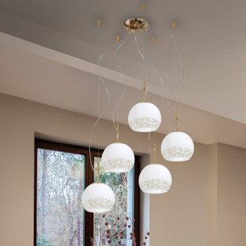 Lustra LUNA placat cu aur de 24K Kolarz 0392.35.3.LI.WA, D100 cm, 5xE27