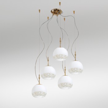 Lustra LUNA placat cu aur de 24K Kolarz 0392.35.3.LI.WA, D100 cm, 5xE27