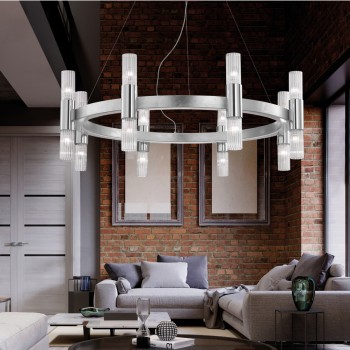 Lustra GIRO foita de argint Kolarz 6010.81650, D112.5 cm, 1xE14