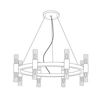 Lustra GIRO foita de argint Kolarz 6010.81650, D112.5 cm, 1xE14