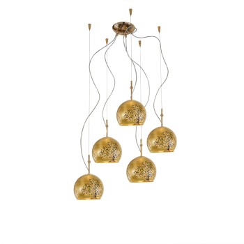 Lustra LUNA placat cu aur de 24K Kolarz 0392.35.3.AL.MU, D100 cm, 5xE27