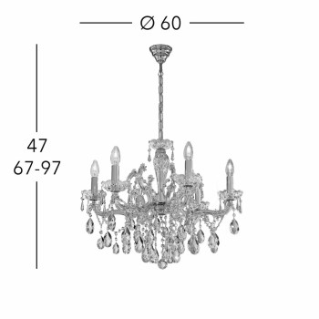 Lustra SCHONBRUNN Kolarz 3844.86.3.SPT, D60 cm, 6xE14