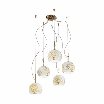 Lustra LUNA placat cu aur de 24K Kolarz 0392.35.3.AL.GO, D100 cm, 5xE27