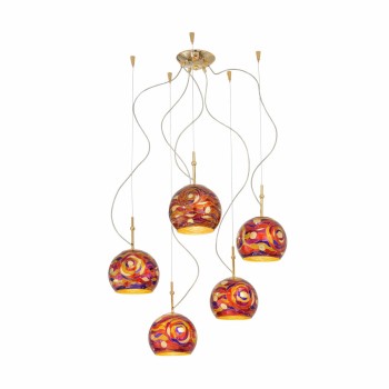 Lustra LUNA placat cu aur de 24K Kolarz 0392.35.3.AQ.RV, D100 cm, 5xE27