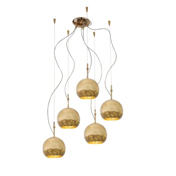 Lustra LUNA placat cu aur de 24K Kolarz 0392.35.3.LI.GA, D100 cm, 5xE27