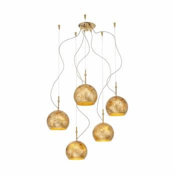 Lustra LUNA placat cu aur de 24K Kolarz 0392.35.3.ME.AU, D100 cm, 5xE27