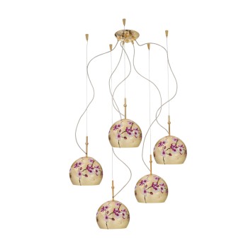 Lustra LUNA placat cu aur de 24K Kolarz 0392.35.3.PR.AU, D100 cm, 5xE27