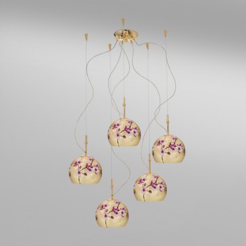 Lustra LUNA placat cu aur de 24K Kolarz 0392.35.3.PR.AU, D100 cm, 5xE27