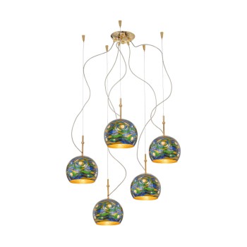 Lustra LUNA placat cu aur de 24K Kolarz 0392.35.3.AQ.BG, D100 cm, 5xE27